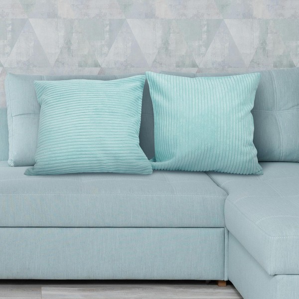 Betadistor Set of 2 Decorative Corduroy Cushion Covers 18x18 Inches,