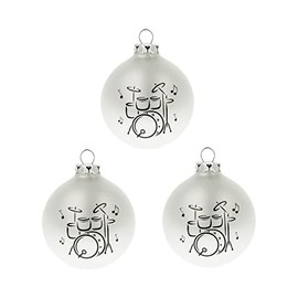 Christmas Baubles Drums - Set of 3 - Beautiful Gift for Musicians (Silver)