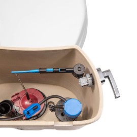 Fluidmaster 697 Universal Premium Toilet Tank Lever In Chrome, Contemporary Metal Toilet Handle With Adjustable Arm