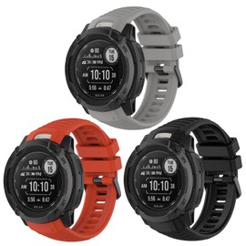 TenCloud 3Pack Bands Compatible with Garmin Instinct 2X Solar Tactical Edition/Instinct 2X Solar Watchbands Soft Washable Straps Wristbands Accessoy intended for Garmin Instinct 2X Solar Smartwatch