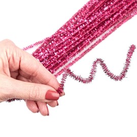 Unbranded Bulk Lot of 175 Pink Metallic Tinsel 12" Pipe Cleaners