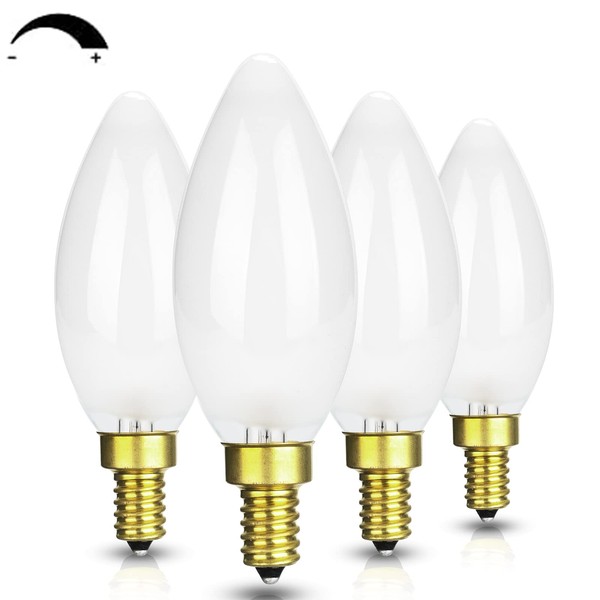 FLMAMT B11 E12 4W Led Light, Candelabra Edison Bulb, Milky