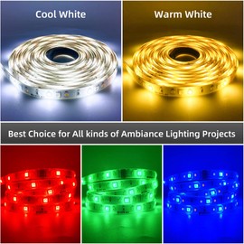 GIDEALED GIDEALED 24V RGBWW LED strip 10m/roll, dimmable RGB cold white? Warm white (2700K-6000K) SMD5050 6 wire full color ambient daylight RGBCCT light strip plus, only non-waterproof RGBWW LED strips