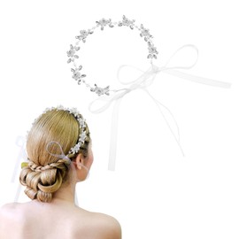 Ouligay Flower Girl Headpiece, Rhinestone Silver Crystal Pearl Flower Girl Crown Headband Hair Accessory for Weddings, Birthdays, Parties, First Communion