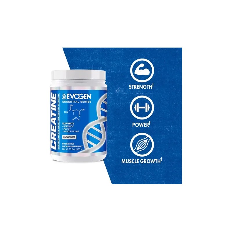 Evogen Creatina 300 Grs 60 Serv Sabor Sin Sabor