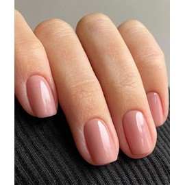 sandanfine Press on nails short，equipped with a full set of tools and jelly glue, reusable fake nails, natural bare colored short nails, simple and atmospheric, 24 sizes, suitable for everyone