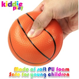 Kiddie Play Set of 4 Foam Balls for Toddlers 4" Soft Soccer Ball, Baseball, Basketball, and 6" Football for Kids