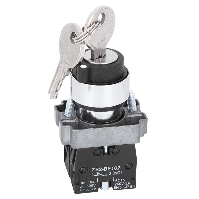 ZB2-BE102 Key Lock Switch, 2-Position Key Lock Switch Suitable for