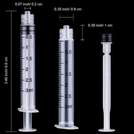 30 Pack 3cc/ml Luer Lock Syringes without needles, Individually Sterile Sealed (3 ml)
