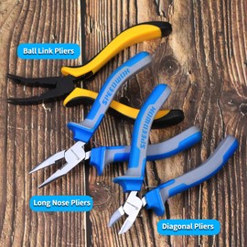 SPEEDWOX 3 Pcs RC Helicopter Plane Tool Kit Ball Link Plier Long Nose Pliers Diagonal Pliers 3D Metal Model Kit Tool for RC Vehicles Shaping Metal Modelling Metal Puzzle Hobbies Crafts