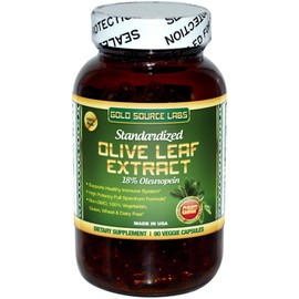 Gold Source Labs Organic Olive Leaf Extract Capsules - Pure Organic Olive Leaf Plus Standardized Oleuropein Extract, 90 Vegetarian Caps, 400 mg Maximum Strength Complex for Immune Health