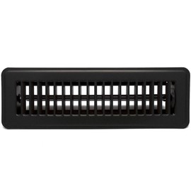 4" X 14" Floor Register with Louvered Design - Heavy Duty Rigid Floor Air Supply with Damper & Lever - Outer Dimensions [ 5.5 X 15.5] - Black