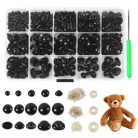 DOKLY 568 Pcs Plastic Safety Eyes and Noses, Black Crochet Eyes with Safety Eyes Crochet & Washers, Eyes for Crochet Animals, Assorted Sizes DIY Craft Doll Eyes and Noses(6~14mm)