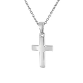 trendor Cross Pendant for Children White Gold 333 + Silver Chain Elegant Children's Jewellery Cross Pendant Made of White Gold for Boys and Girls Gift Idea 75691, Gold