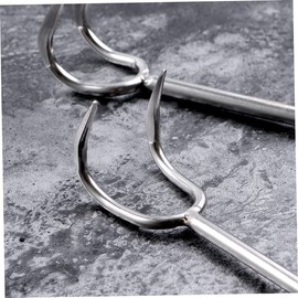 Milisten Braised Meat Hook BBQ Meat Hook Pigtail Meat Flipper Bacon Hooks BBQ Food Pbarbecue Meat Hook Bacon Oven Rack Pigtail Meat Hook Barbeque Turner Grilling Meat Household Wooden Tool