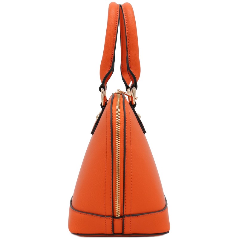 Zip-Around Classic Dome Satchel (Orange)