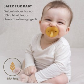 Natursutten Pacifiers 0-6 Months - 1-Pack Butterfly Shield Round Nipple Natural Rubber Safe & Soft BPA-Free for Breastfeeding Babies - Newborn Pacifiers Made in Italy