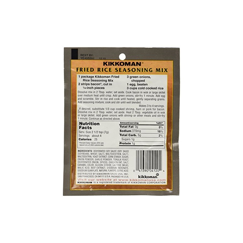 Kikkoman Fried Rice Seasoning Mix, 1-Ounce Pack (Pack of 24)