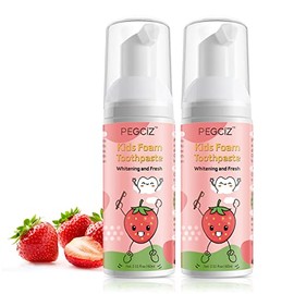 Foam Toothpaste Kids 2 Pack,Toddler Toothpaste with Low Fluoride for U Shaped Toothbrush, Foaming Toothpaste and Mouthwash for Dental Care for Childre