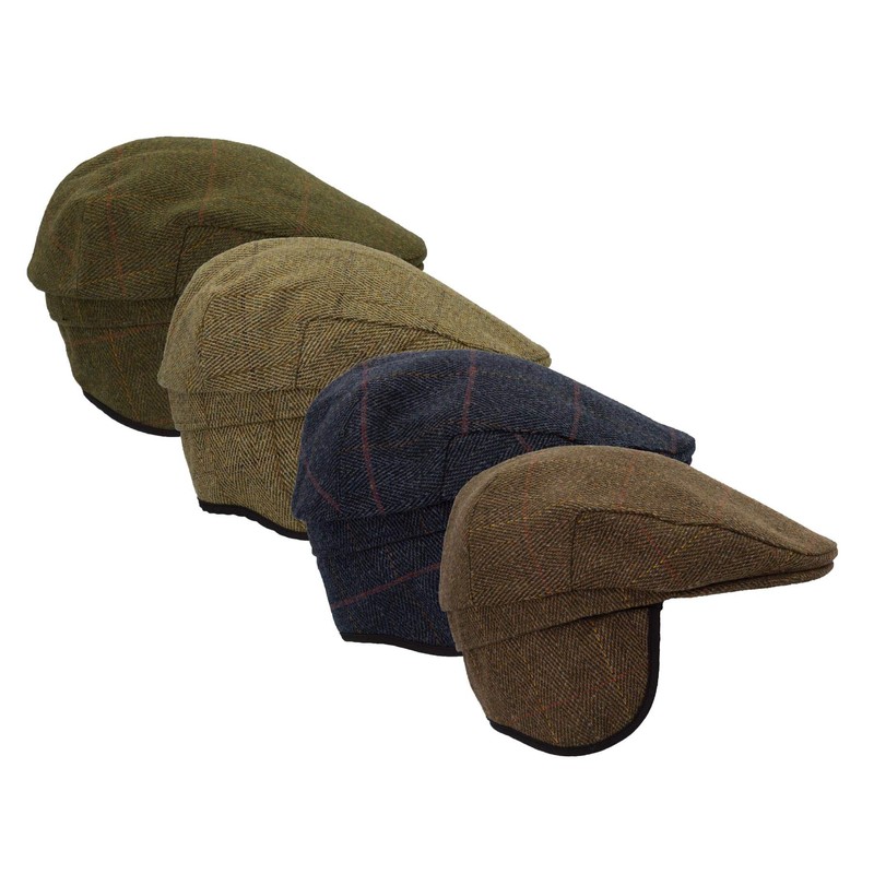 WALKER AND HAWKES - Derby Tweed Eddie Flat Cap w/Foldable