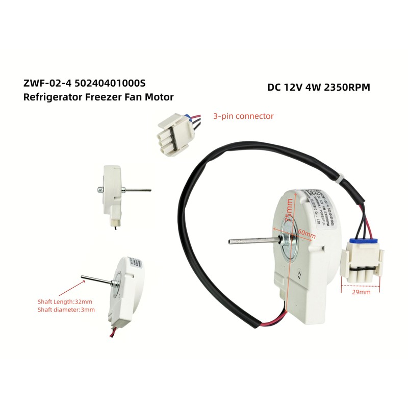 ZWF-02-4 50240401000S Refrigerator Fan Motor for Midea Ronshen Hisense Meiling