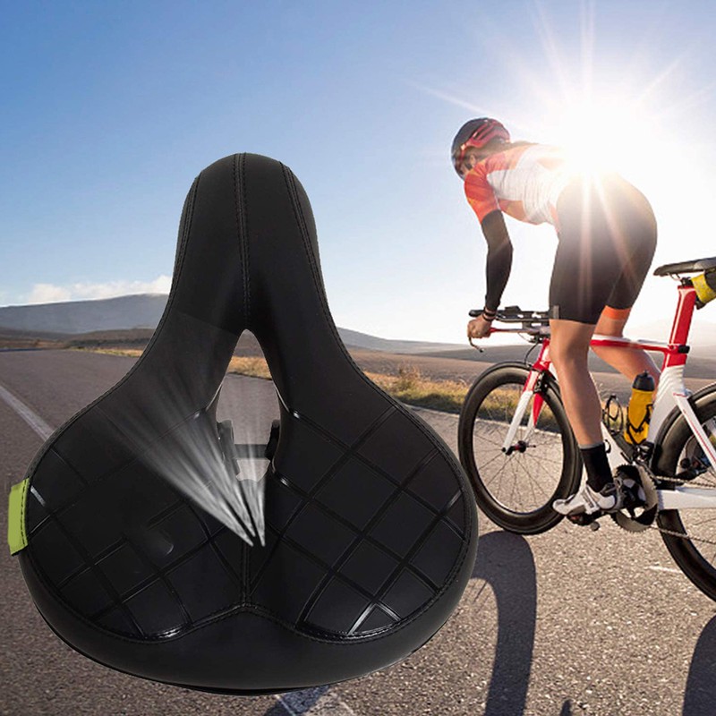 Wide Soft Bike Seat Cushion Shockproof Design Big Bum Extra
