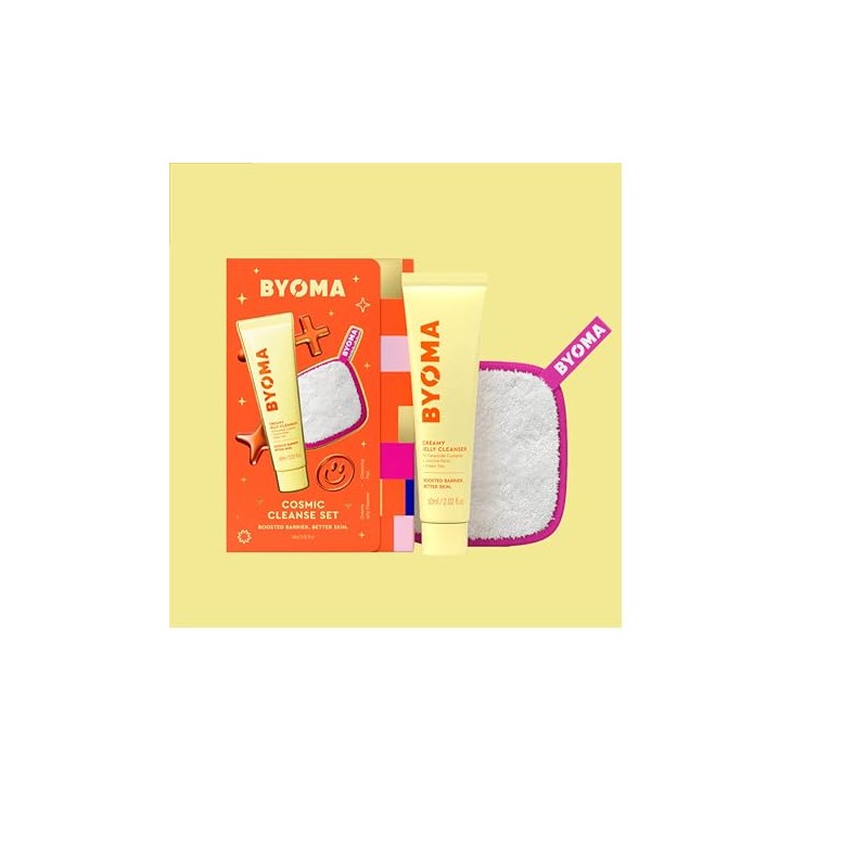 Byoma Cosmic Cleanse Set, Limpiador Jelly Cremoso con Almohadilla de