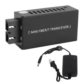 Ethernet Media Converter 20km 1000M Single Mode Tx1310nm SC DC5V1A Mini Fiber Optic Transceiver 100‑240V US Plug
