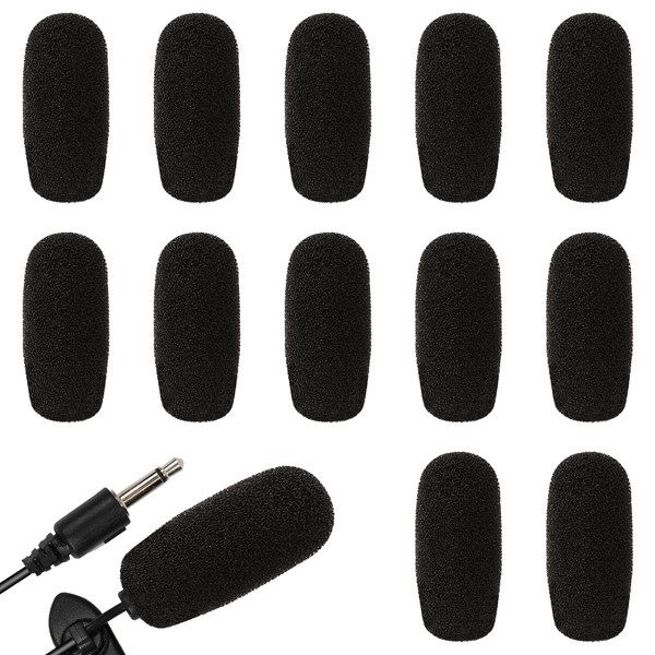 12 Pack Mini Foam Microphone Windscreen, Headset Microphone Windscreen, Sponge