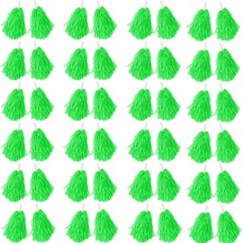 QOOWFEANIG 24Pcs Handheld Cheerleading Pom Poms Shining Metallic Foil Plastic Pom Poms with Baton Handle for Game Sports Squads Dancing Party Football Basketball Club Spirit Sports Stage Performance