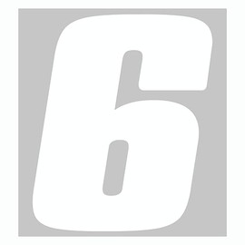 Dirt Digits DD43W-6 White 4" High-Gloss Precision Die Cut Vinyl Number 6, 3 Pack