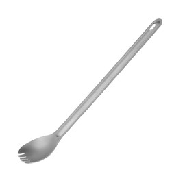 Long Handle Titanium Spork and Spoon, 21.7cm Long Ultralight Metal Camping Cutlery Outdoor Camping Backpacking Hiking Travel Picnic Tableware