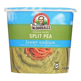 Dr. McDougall's Right Foods Vegan Split Pea Soup, Lower Sodium, 1.9-Ounce Cups (Pack of 6) ( Value Bulk Multi-pack)