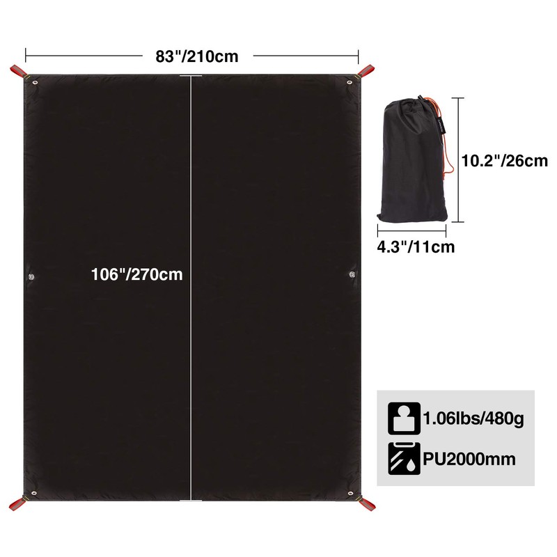 REDCAMP Tienda de campaña ultraligera, PU 2000, impermeable, con bolsa
