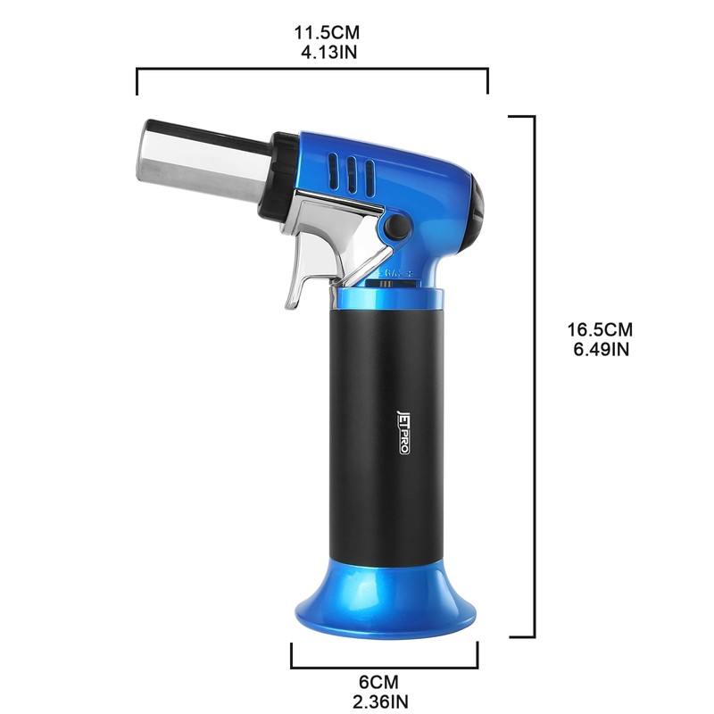 JETPRO Butane Torch Lighter Refillable with Adjustable Flame Kitchen Torch