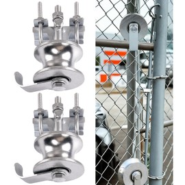 Heavy Duty Sliding Gate Rollers (2-Pack) - Galvanized Steel Track Wheels for 1-7/8" Chain Link Fence Gates on 1-5/8" Pipe Track - Commercial, Industrial & Residential Use