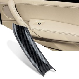 OVANOH 1PCS Carbon Fiber Pattern Driver Side Door Pull Handle Covers Compatible with X3 F25 2010-2016 X4 F26 2014-2017 Left Door Handle Interior Pull Handle