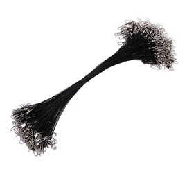 simhoa 100Pcs/Pack Steel Fishing Wire Leaders with Swivels Accessories Fishing Line - 30cm Black