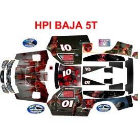 JUST RC WRAPS HPI Baja 5t DEAD POOL TROPHY TRUCK   Theme  body wrap decals stickers skins