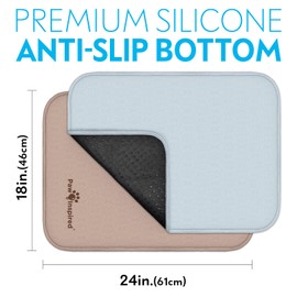 Paw Inspired Washable Crate Liners for Dogs (2 Pack), Leakproof, Non-Slip Pee Pads for 24 Inch Kennels, Reusable Puppy Pads for Potty Training, Whelping, Waterproof Mat (24x18 Inch, Pack of 2)