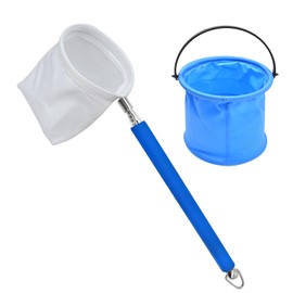 Aquarium Shrimp Net 5cm Small Fish Tank Net for Fish Tanks and Small Ponds Shrimp Net 2 inch Small Aquarium Fish Net with Foldable Bucket Retractable Handle, Suction Cup