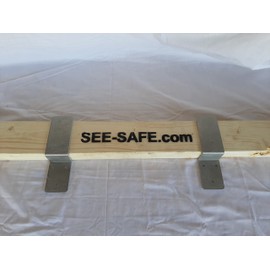 SEE-SAFE Drop Open Bar Security Barn Door Lock Brackets Fits 2x4 Boards 3" Wide 1 Pair Stopper Jammer Barricade