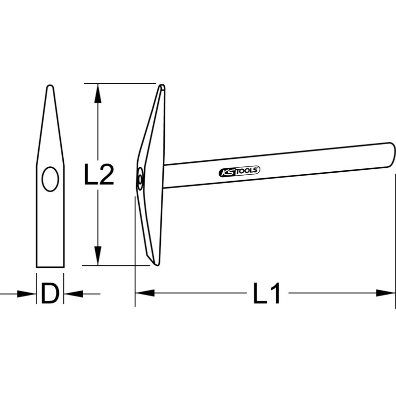KS Tools 140.2170 Welding chipping hammer, 300g