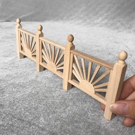 Dollhouse Handrail, 1:12 Dollhouse Wooden Handrail Dollhouse Garden DIY Decoration Accessories Educational Children for Boys Girls