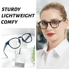 OCCI CHIARI Bifocal Reading Glasses with Clear Top,Blue Light Blocking Readers Women 1.0 1.5 2.0 2.5 3.0 3.5(250+ Black)