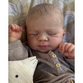 Anano Full Silicone Reborn Baby Boy 18 Inch Realistic Waterproof Newborn Sleeping Baby Dolls That Look Real Lifelike Preemie Baby Doll Alive Life Like Asleep Baby Size Doll