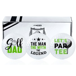 CybGene Dad Gifts Golf Balls Set of 3 for Golfer Dad, Husband, Golf Lovers from Daughter, Son, Wife, for Father's Day, Birthday, Retirement, Christmas - Golf DAD