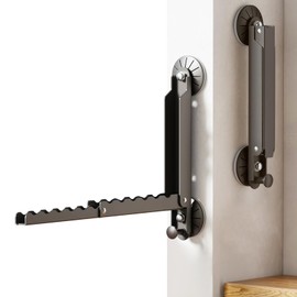 ZLLkeji Foldable Door Coat Rack with Suction Cup & Hooks, Wall Coat Hook, No Drilling, Space-saving, Bedroom, Bathroom Door, Door Hook for Hanging Clothes, Towels, Bathrobes, Hat, Black