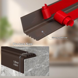 Pluden Stair Edge Trim, 10FT Vinyl Rubber Stair Nosing, Non-Slip Self Adhesive Stair Edge Protector Suitable for Indoor/Outdoor Stairs, Non-Slip and Waterproof