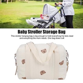 Asixxsix Tote Bag Diaper Bag, Travel Diaper Carry Bag Multifunctional Baby Stroller Bag Nursery Storage Bin Large Capacity Baby Nappy Bag Travel Handbag for Mom Daddy Baby (Bear Bag)